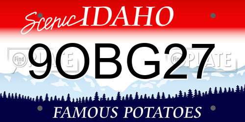 9OBG27 Idaho License Plate