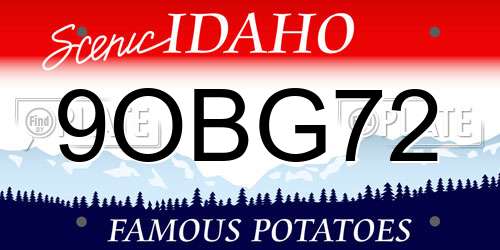 9OBG72 Idaho License Plate