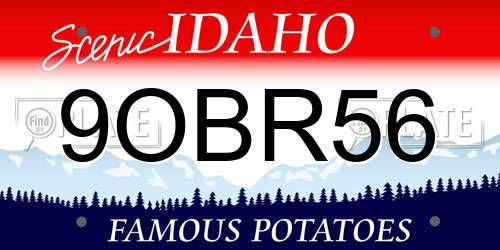 9OBR56 Idaho License Plate