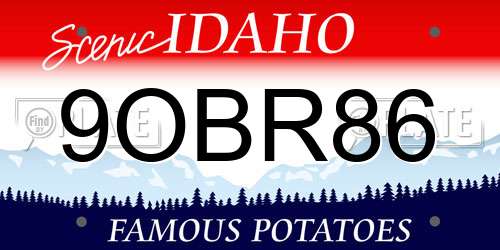 9OBR86 Idaho License Plate