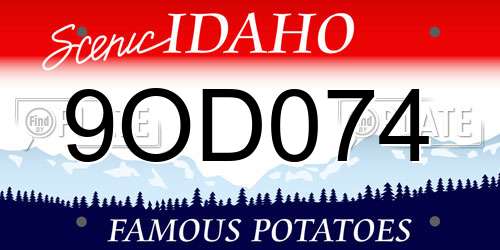 9OD074 Idaho License Plate