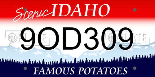 9OD309 Idaho License Plate