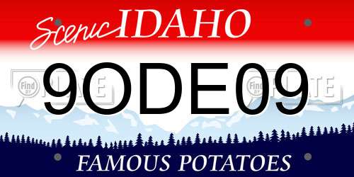 9ODE09 Idaho License Plate