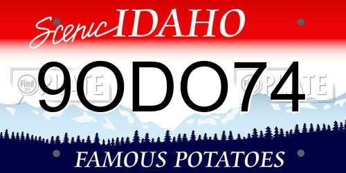 9ODO74 Idaho License Plate