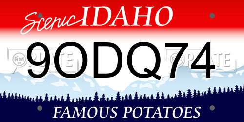 9ODQ74 Idaho License Plate