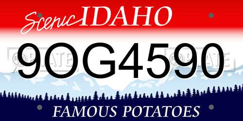 9OG4590 Idaho License Plate