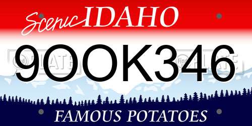 9OOK346 Idaho License Plate