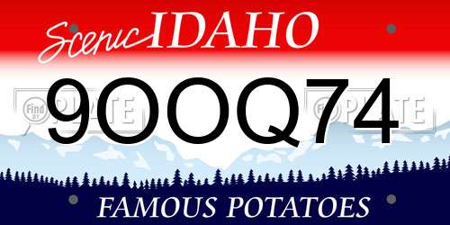 9OOQ74 Idaho License Plate