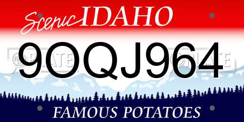 9OQJ964 Idaho License Plate