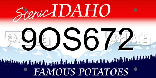9OS672 Idaho License Plate