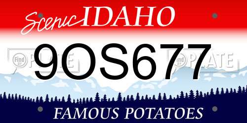 9OS677 Idaho License Plate