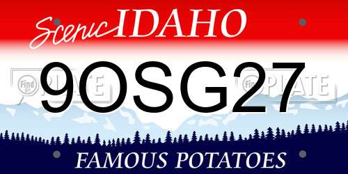 9OSG27 Idaho License Plate