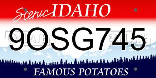 9OSG745 Idaho License Plate