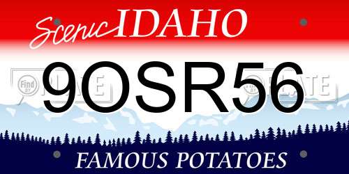 9OSR56 Idaho License Plate