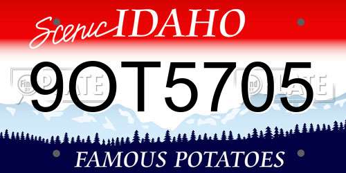 9OT5705 Idaho License Plate