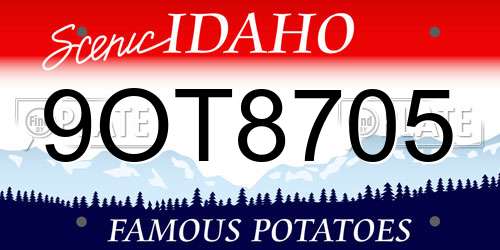 9OT8705 Idaho License Plate