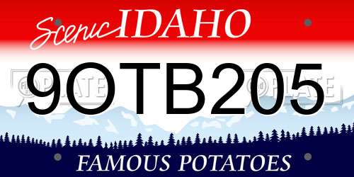 9OTB205 Idaho License Plate