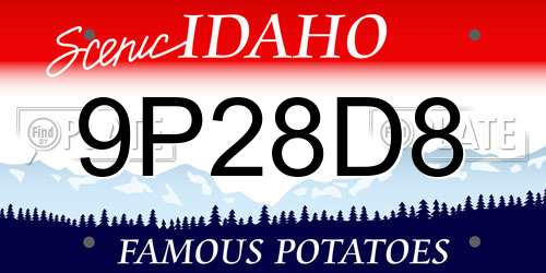 9P28D8 Idaho License Plate