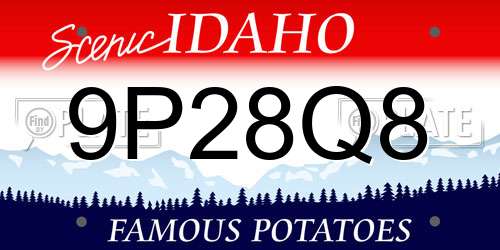9P28Q8 Idaho License Plate