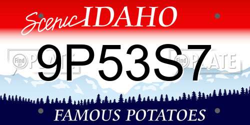 9P53S7 Idaho License Plate