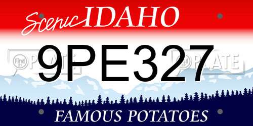9PE327 Idaho License Plate