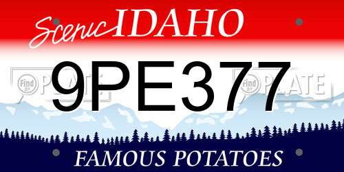 9PE377 Idaho License Plate