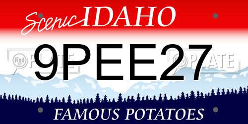 9PEE27 Idaho License Plate