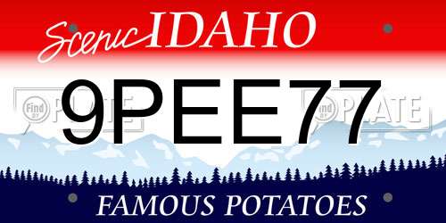 9PEE77 Idaho License Plate