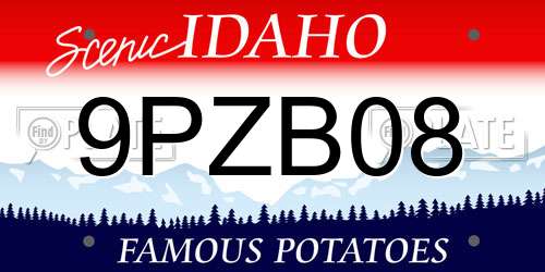 9PZB08 Idaho License Plate