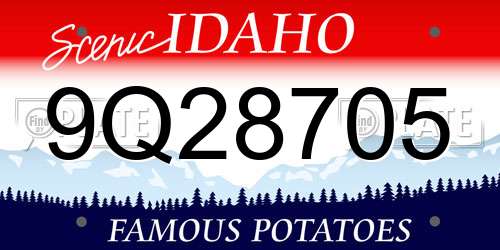 9Q28705 Idaho License Plate