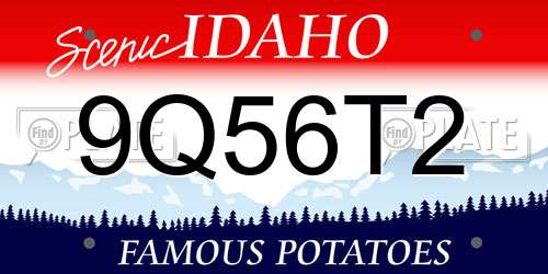 9Q56T2 Idaho License Plate