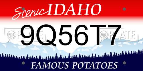 9Q56T7 Idaho License Plate