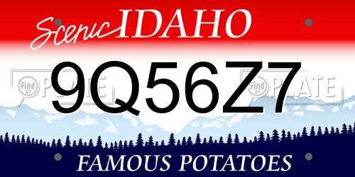 9Q56Z7 Idaho License Plate
