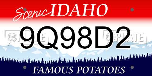 9Q98D2 Idaho License Plate