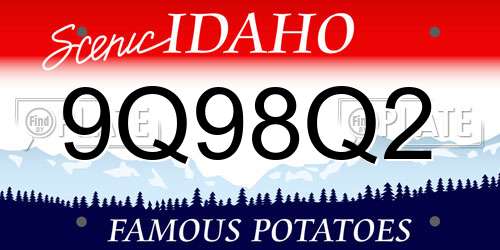 9Q98Q2 Idaho License Plate