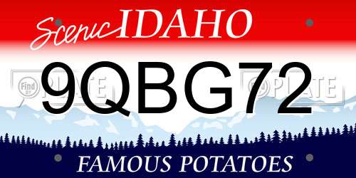 9QBG72 Idaho License Plate
