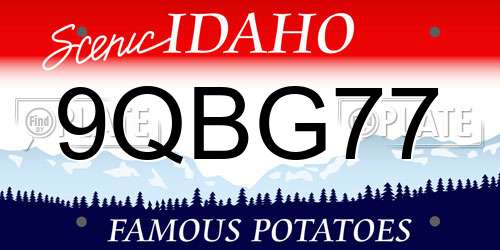 9QBG77 Idaho License Plate