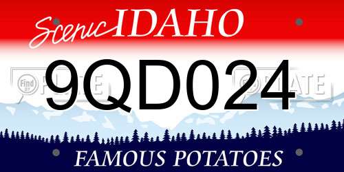 9QD024 Idaho License Plate