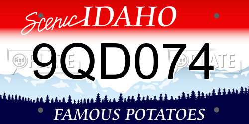 9QD074 Idaho License Plate