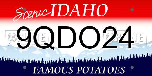 9QDO24 Idaho License Plate