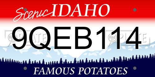 9QEB114 Idaho License Plate