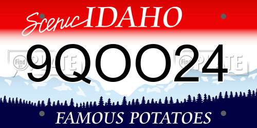 9QOO24 Idaho License Plate