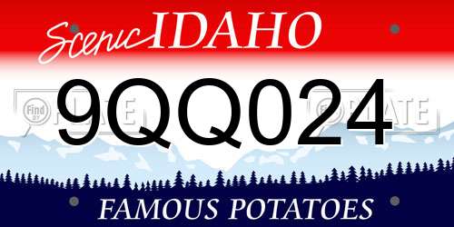 9QQ024 Idaho License Plate