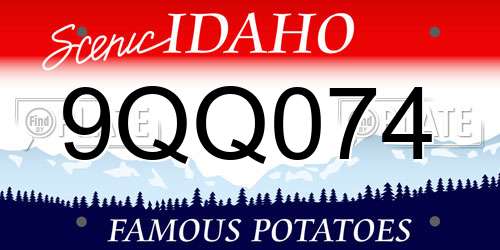 9QQ074 Idaho License Plate