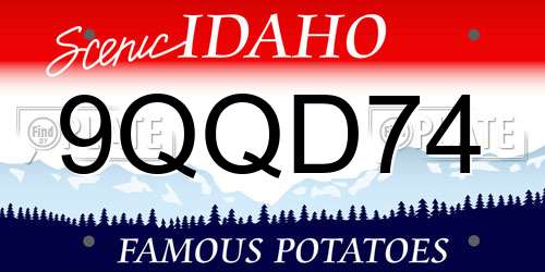 9QQD74 Idaho License Plate