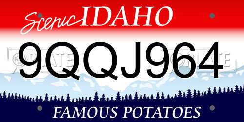 9QQJ964 Idaho License Plate