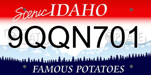 9QQN701 Idaho License Plate