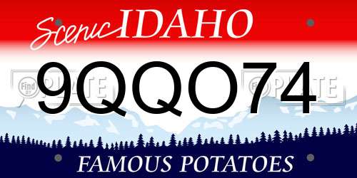 9QQO74 Idaho License Plate