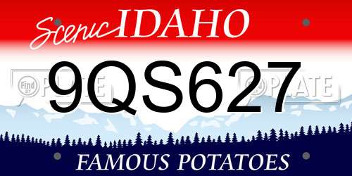 9QS627 Idaho License Plate