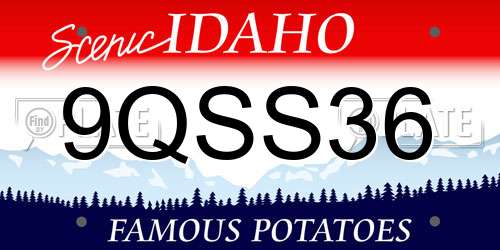 9QSS36 Idaho License Plate